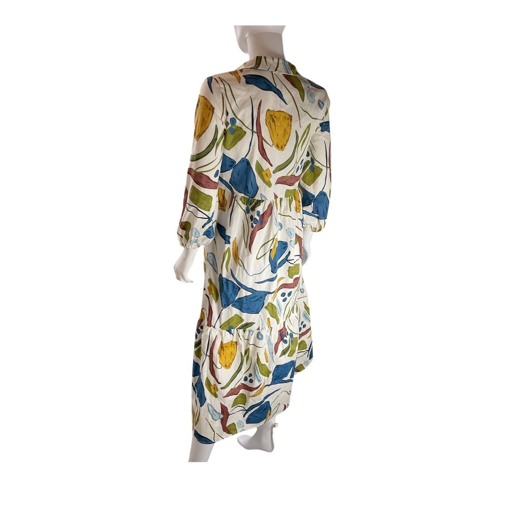 Rachel Zoe Abstract Print Midi Dress Shirt Dress Womens Casual - Picture 3 of 13